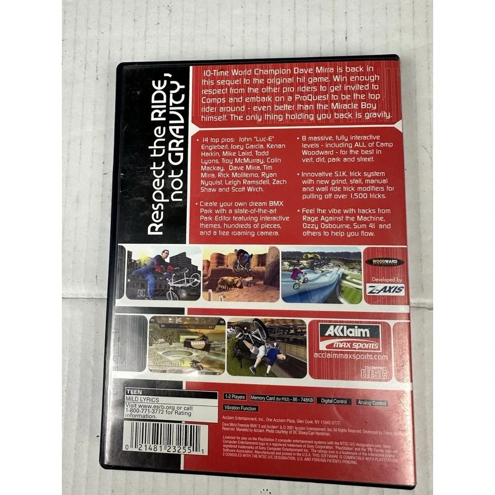 Dave Mirra Freestyle BMX 2 (Sony PS2 PlayStation 2 2002) Complete